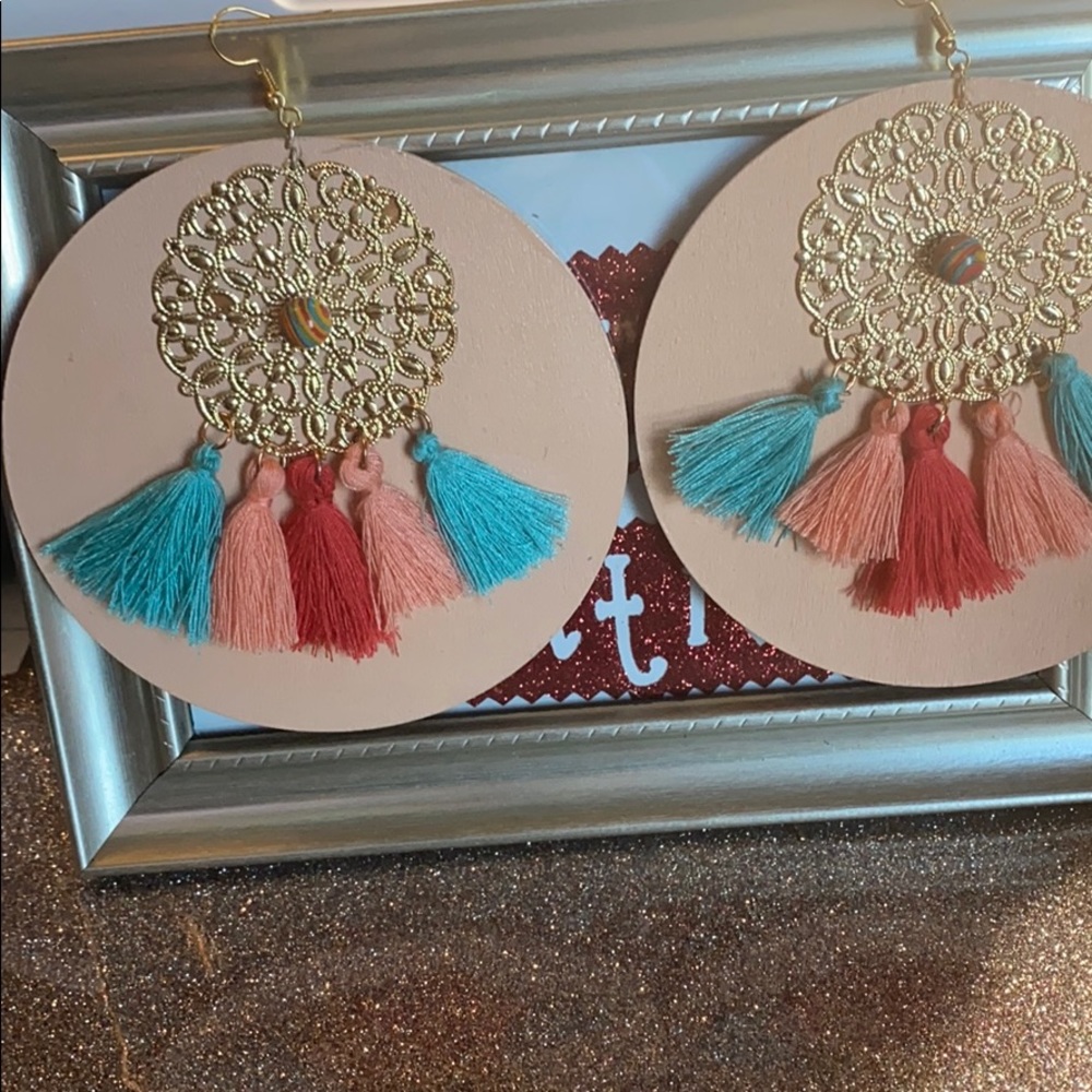 Handmade wooden earrings